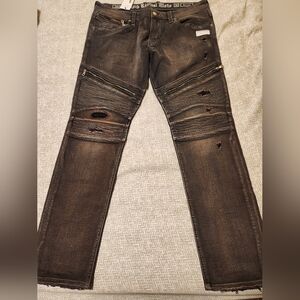 Mens Rock Revival Daviday Moto Jeans 36x32